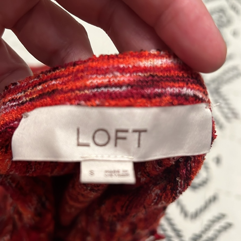 Loft halter tie top low back spacedye marbled red/orange/black/white - Picture 3 of 5